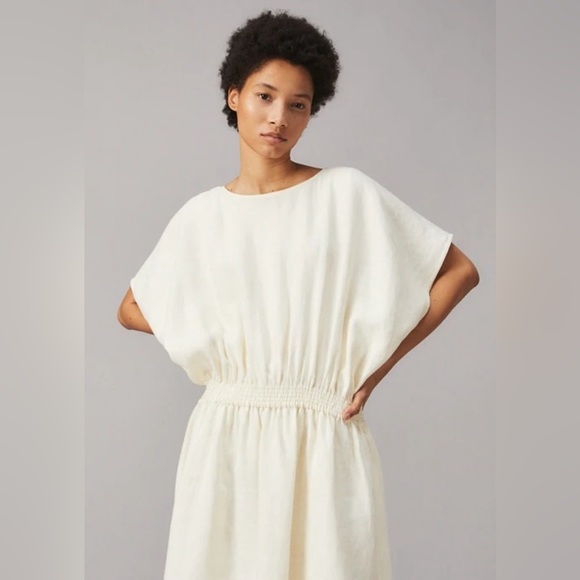 Offers Welcome!! NWT Tory Burch - Drop Waste Linen Dress - New Ivory - Picture 3 of 8